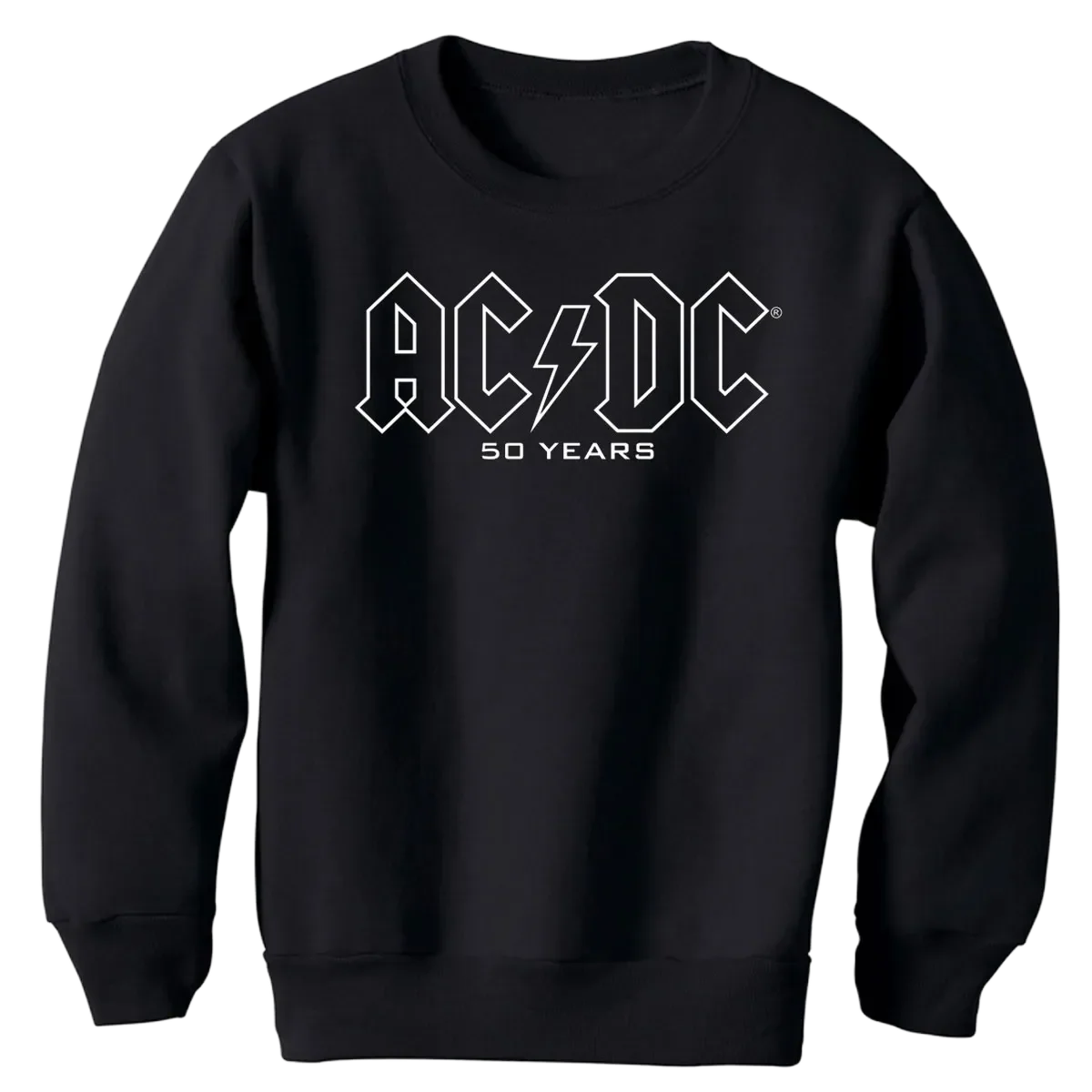 AC/DC 50 Years Classic Logo Kids Black Pullover Sweatshirt