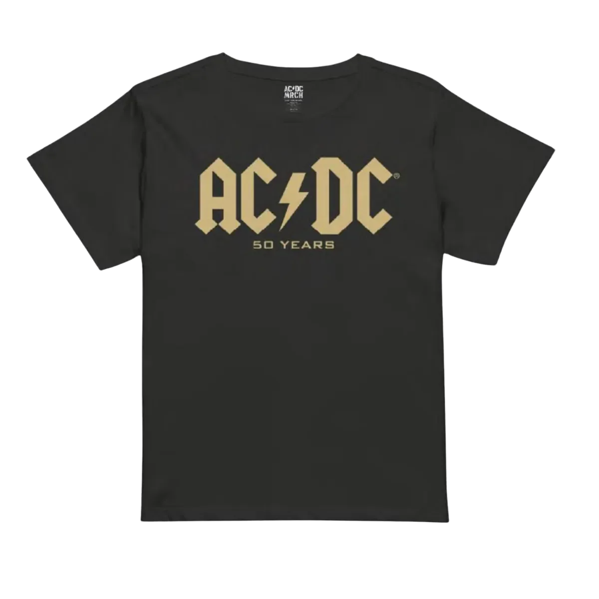 AC/DC 50 Years Logo Ash Black T-Shirt