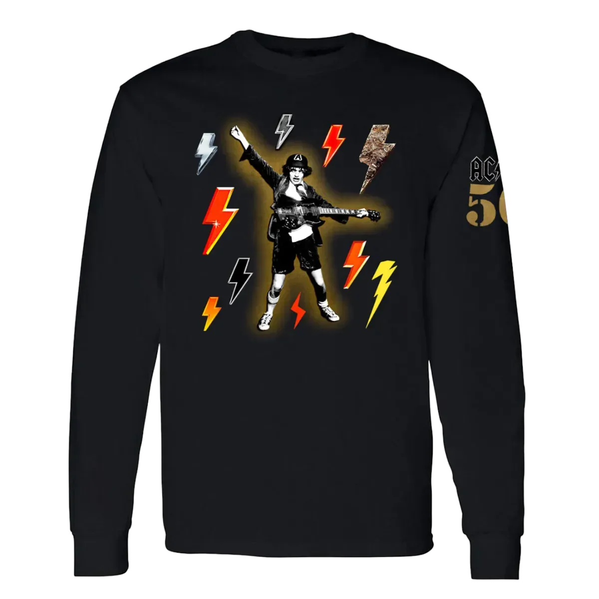 50 Years of High Voltage Black Long Sleeve T-Shirt