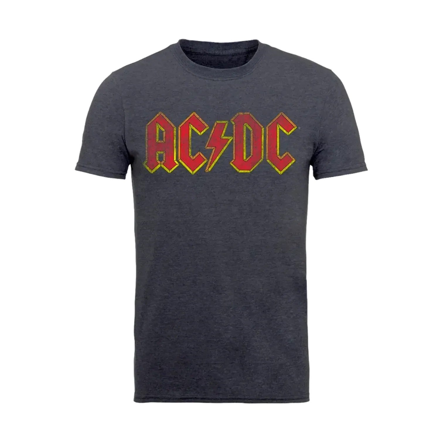 Yellow Outline Red Logo Distressed T Shirt